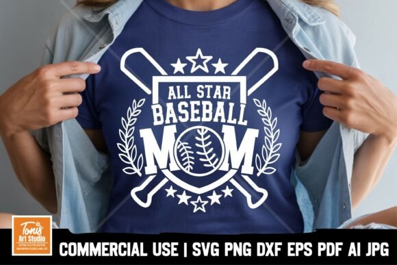 All Star Baseball Mom SVG: Graphics for Crafts