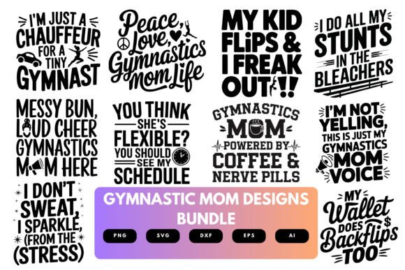 Gymnastics Mom SVG Bundle: Graphics for Crafts