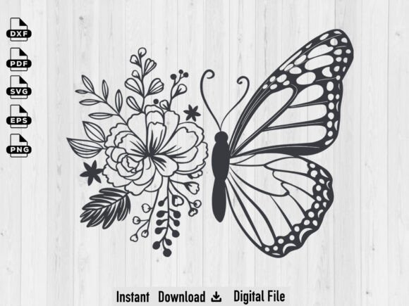 Mama Butterfly Rose SVG: Graphics for Crafts