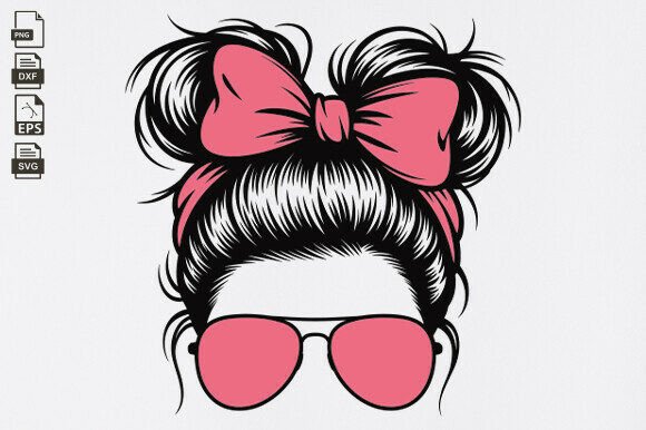Messy Bun Mom SVG: Graphics for Crafts Branding