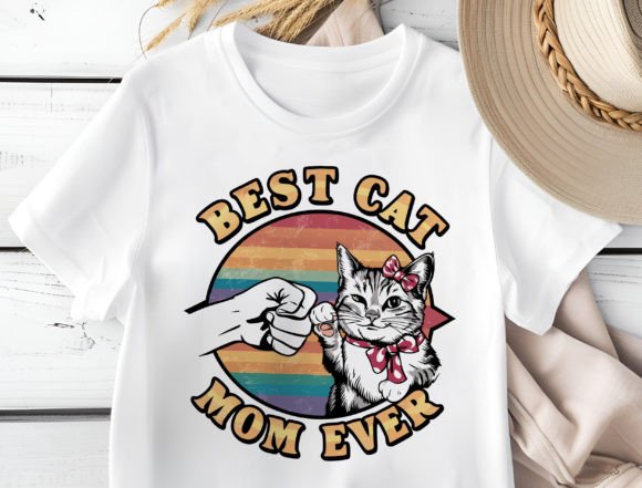 Retro Cat Mom Graphics for T-Shirt Designs