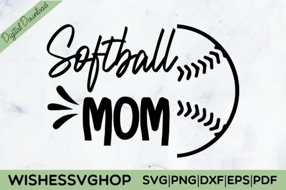 Softball Mom SVG PNG for Crafts and Graphics