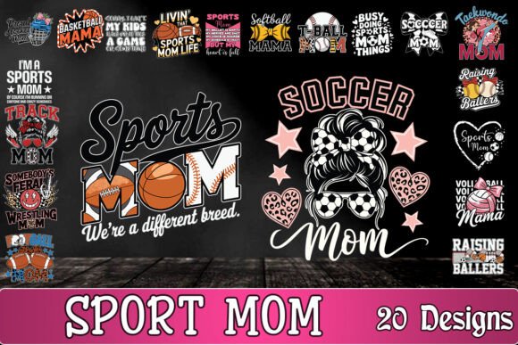 Sport Mom SVG Bundle: Graphics for Crafts & Branding