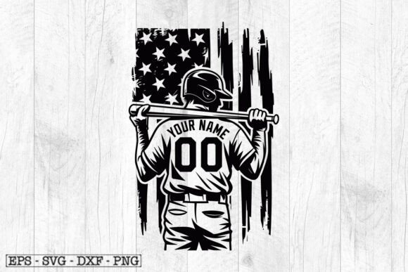 US Baseball Player Svg: Graphics for Crafts & Branding